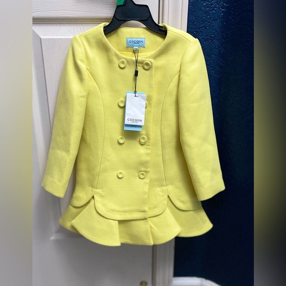 Kids' Sunny Yellow Pea Coat